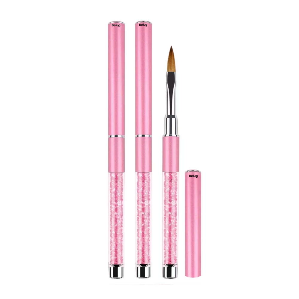 Foto 1 | Pinceles De Uñas Acrílico  Belug 3 Pzs, Numero 6, 8, 12 Y 3d Rosa