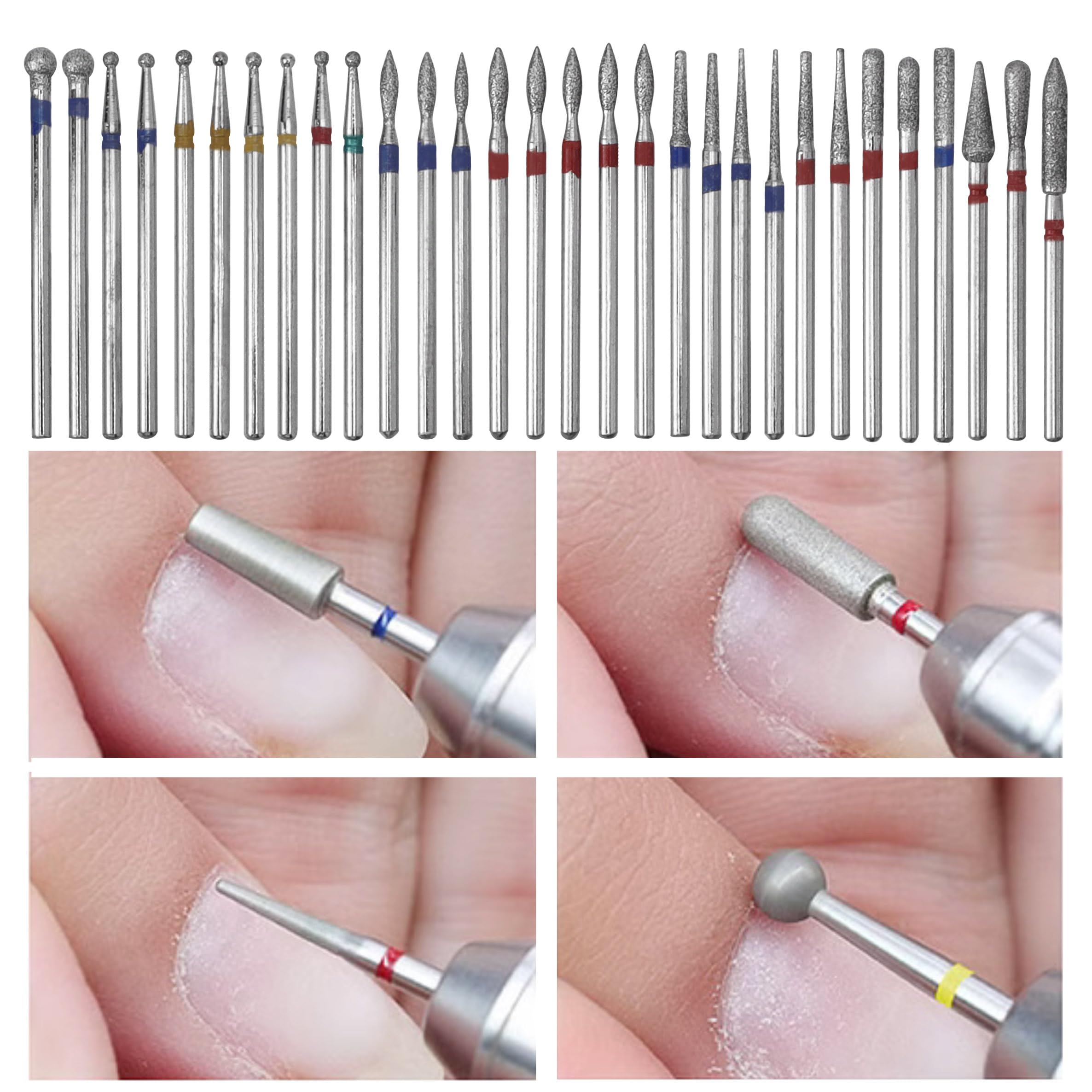 Foto 6 pulgar | Juego De Brocas Para Uñas Yakamoz Mini Diamond  30 Unidades  Vástago De 2 35 Mm - Venta Internacional.