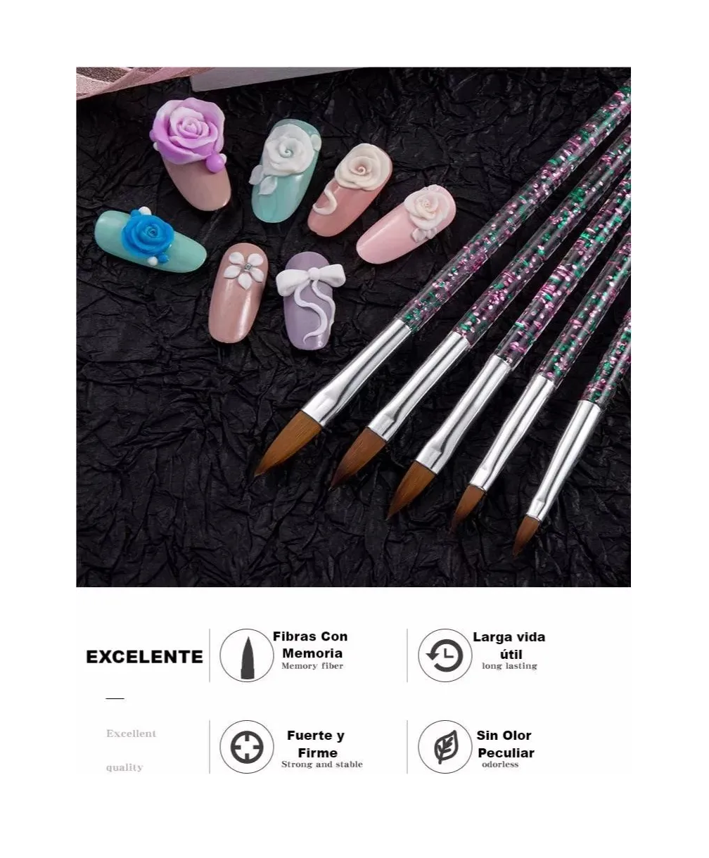 Foto 2 | 31 Pcs Kit De Pinceles Para Uñas Acrilico Manicura Decoración