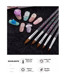 Foto 2 | 31 Pcs Kit De Pinceles Para Uñas Acrilico Manicura Decoración