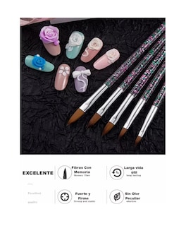 Foto 2 | 31 Pcs Kit De Pinceles Para Uñas Acrilico Manicura Decoración