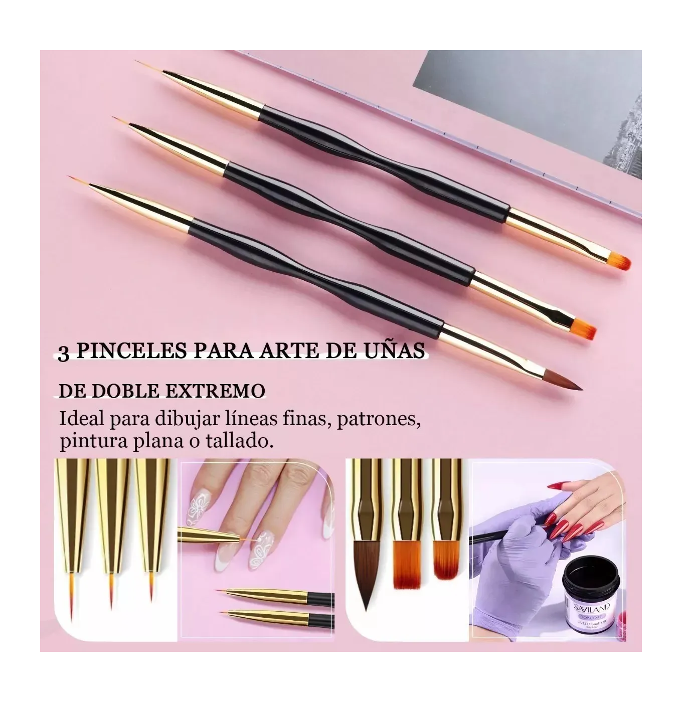 Foto 5 pulgar | 31 Pcs Kit De Pinceles Para Uñas Acrilico Manicura Decoración