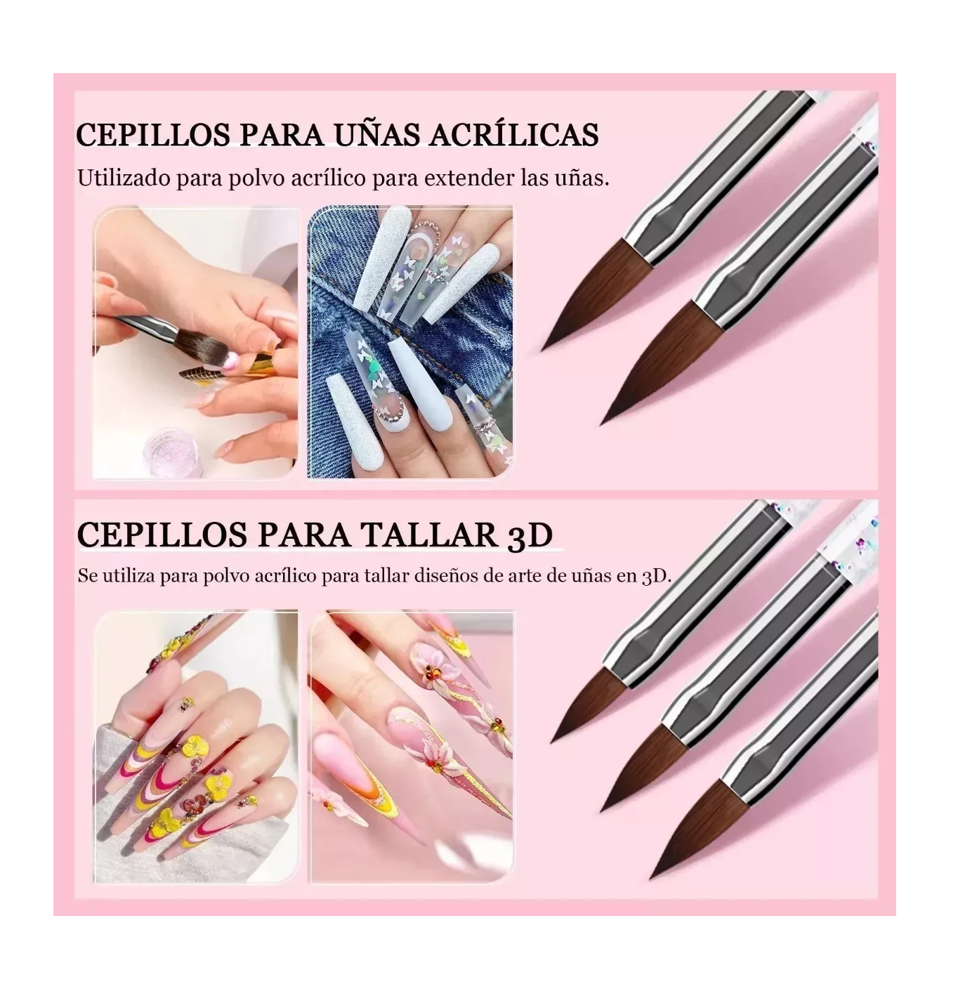 Foto 6 pulgar | 31 Pcs Kit De Pinceles Para Uñas Acrilico Manicura Decoración