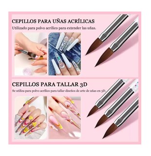 Foto 5 | 31 Pcs Kit De Pinceles Para Uñas Acrilico Manicura Decoración