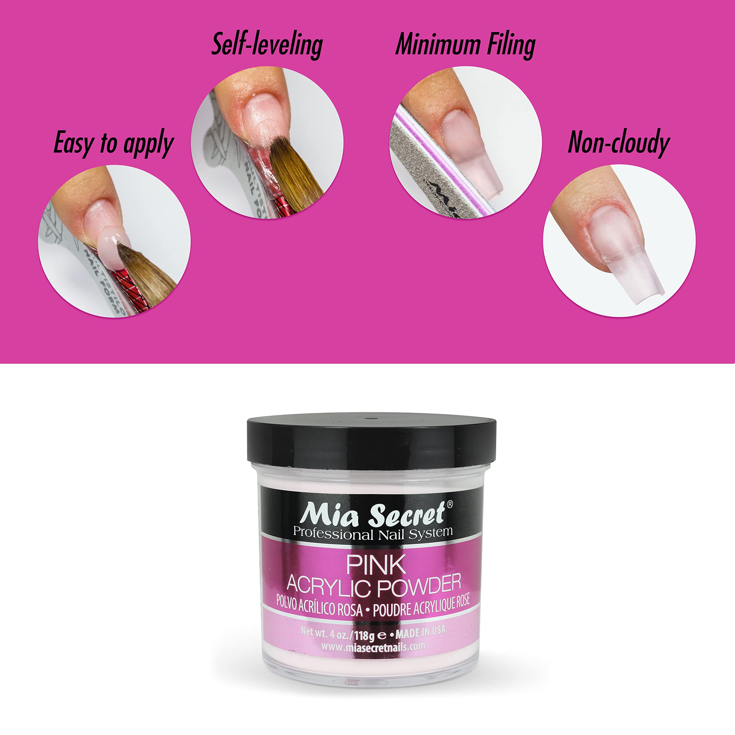 Foto 6 pulgar | Polvo Acrílico Mia Secret Pink 120ml - Venta Internacional.