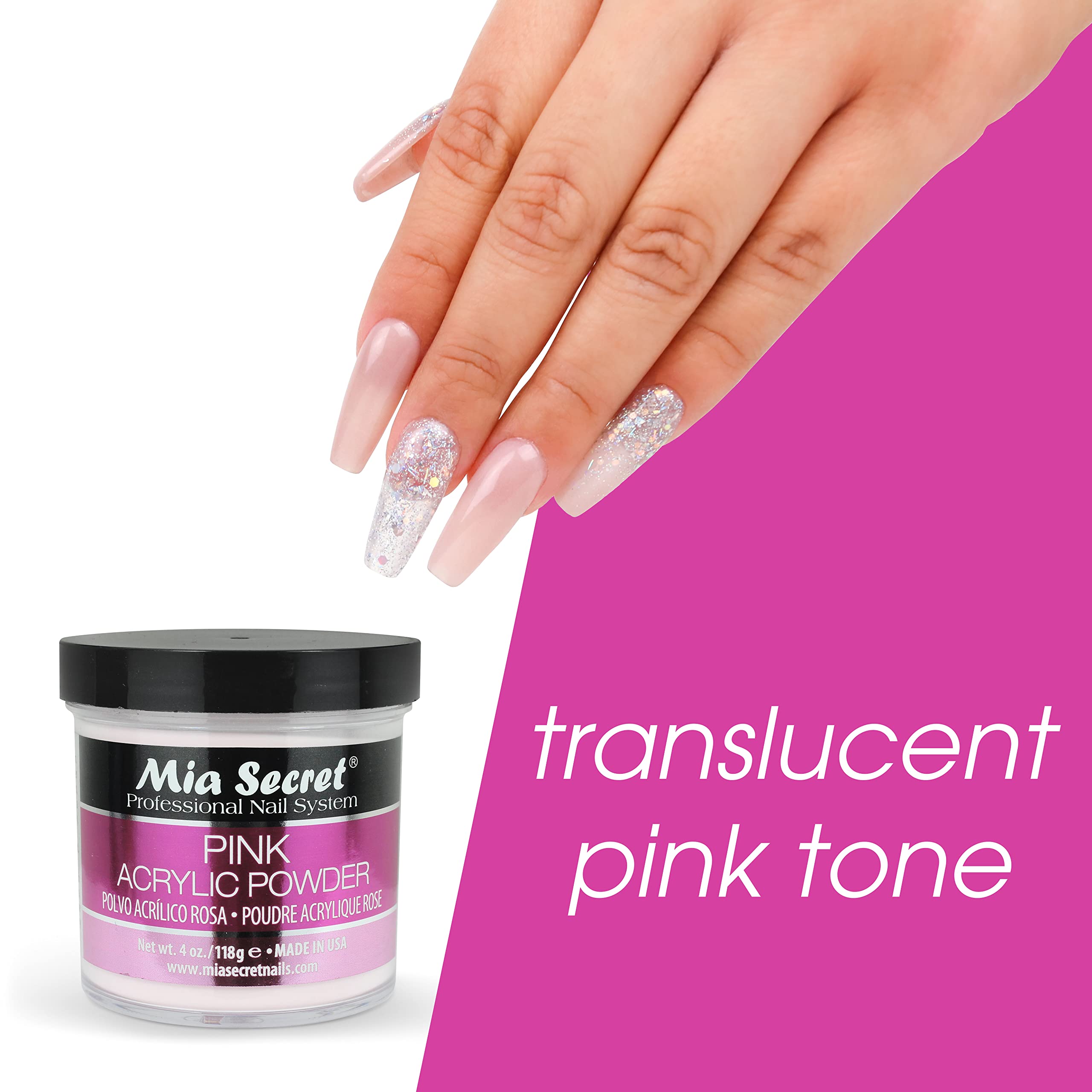 Foto 6 | Polvo Acrílico Mia Secret Pink 120ml - Venta Internacional.