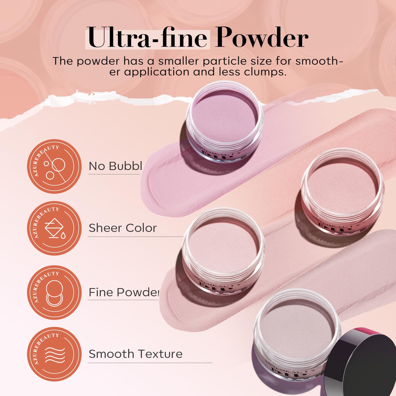 Foto 7 | Kit De Uñas En Polvo Para Uñas Azurebeauty Starter, 8 Colores Translúcidos - Venta Internacional.