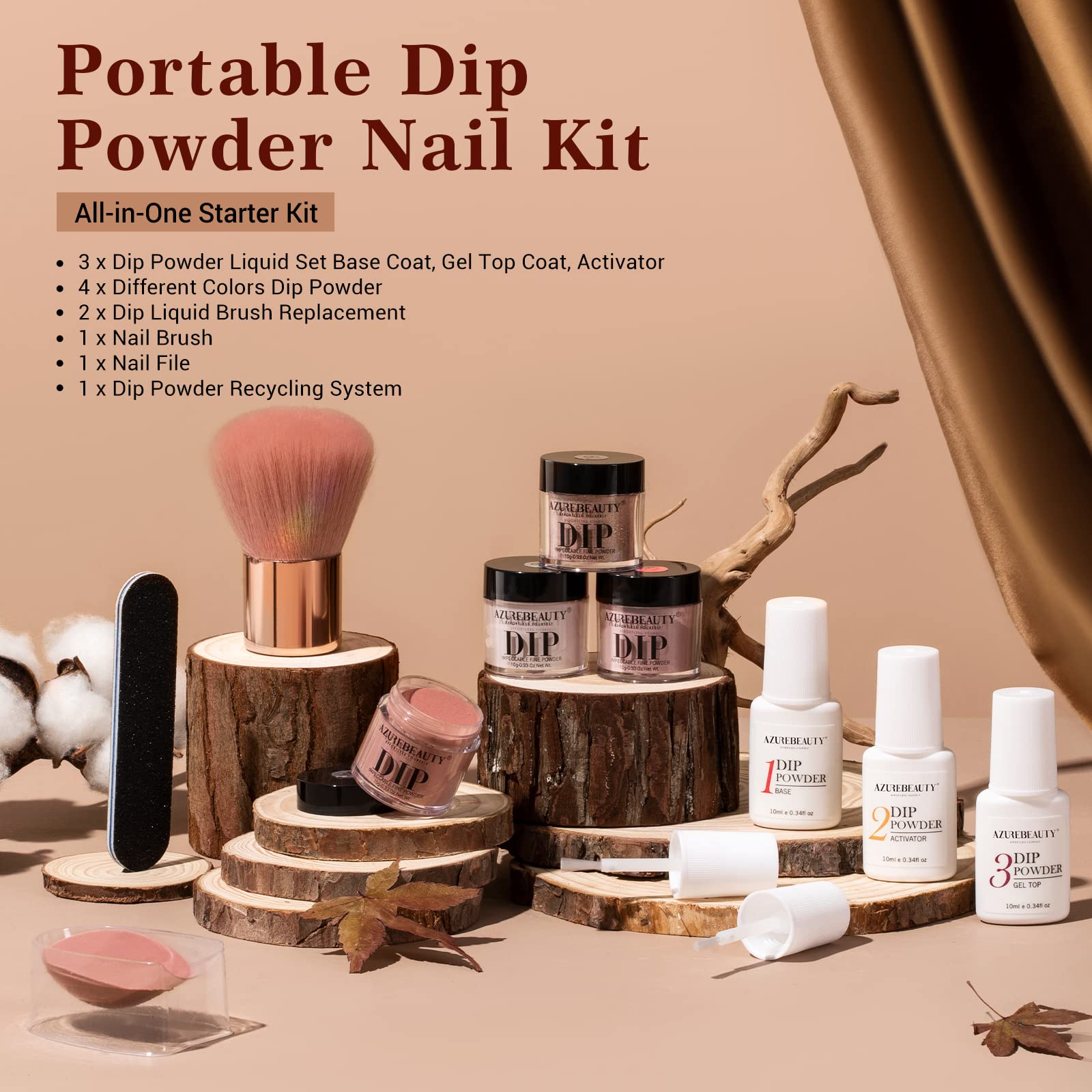 Foto 6 | Kit de Polvo para Uñas Azurebeauty Starter con 4 Colores y Accesorios - Venta Internacional