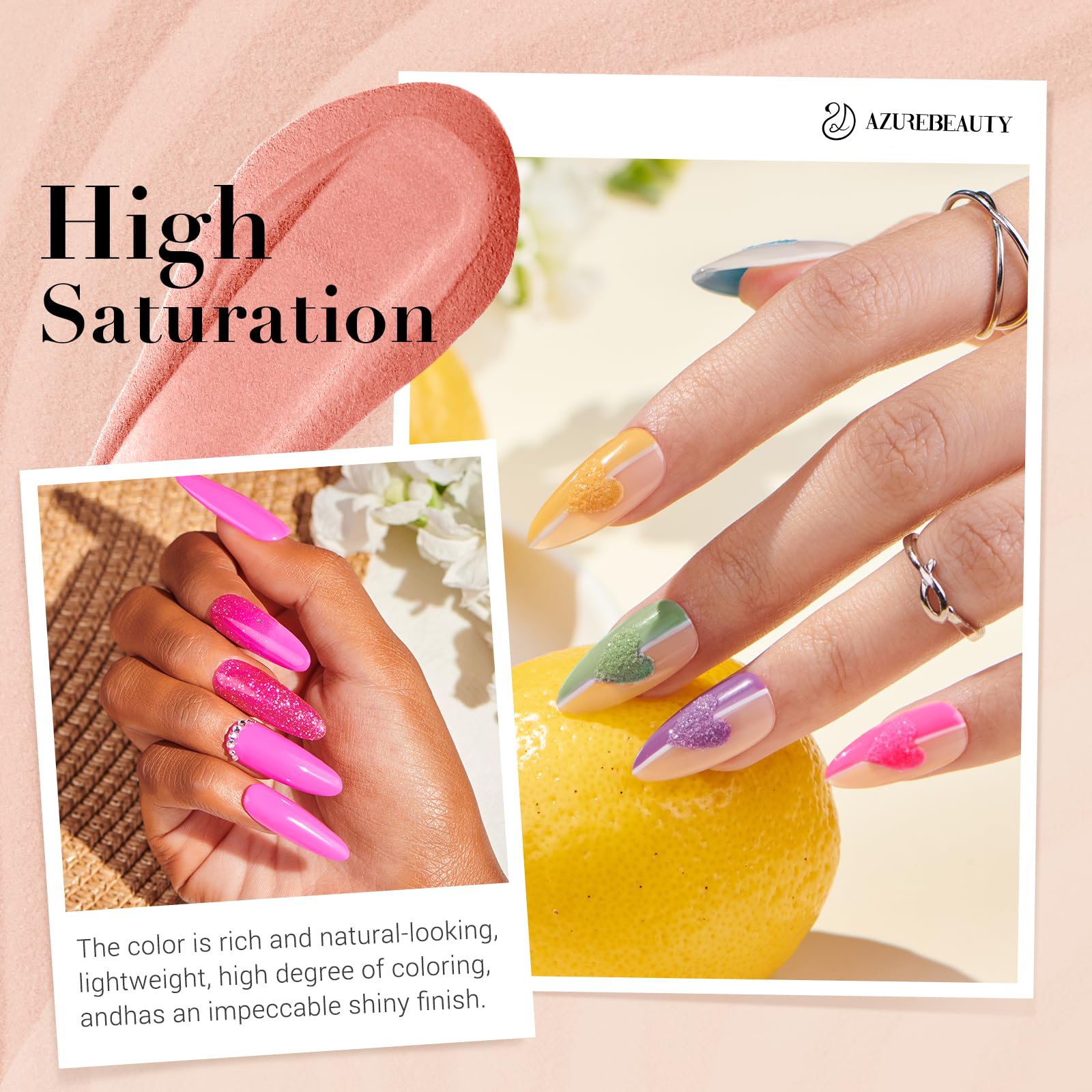 Foto 4 pulgar | Set de Polvos para Uñas Azurebeauty para Todas las Estaciones 42 Unidades con Bandeja - Venta Internacional