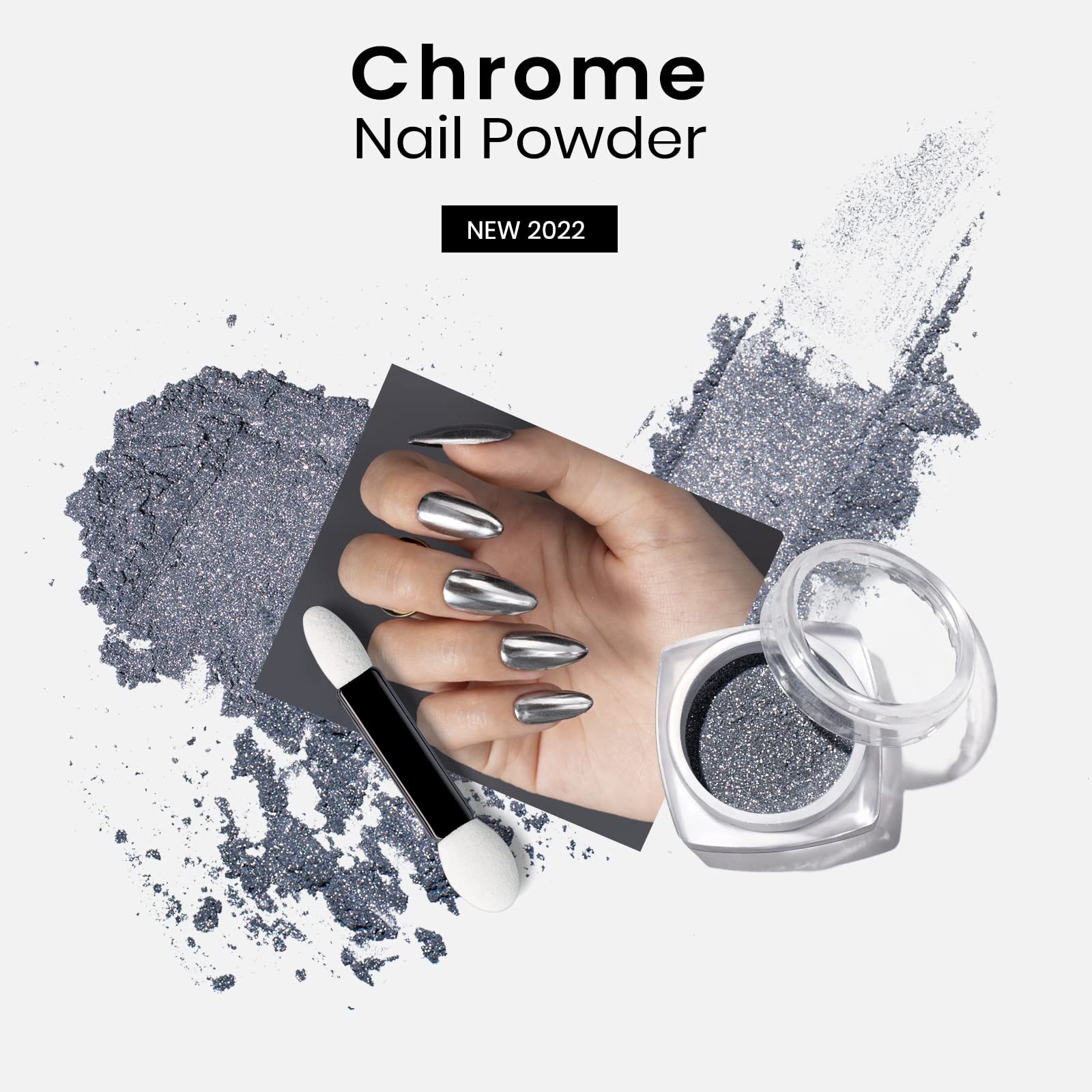 Foto 2 | Esmalte De Uñas En Gel Con Forma De Escarabajos, Plateado Y Cromado, 1 G - Venta Internacional.