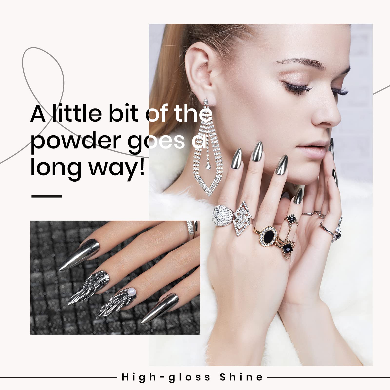 Foto 4 pulgar | Esmalte De Uñas En Gel Con Forma De Escarabajos, Plateado Y Cromado, 1 G - Venta Internacional.