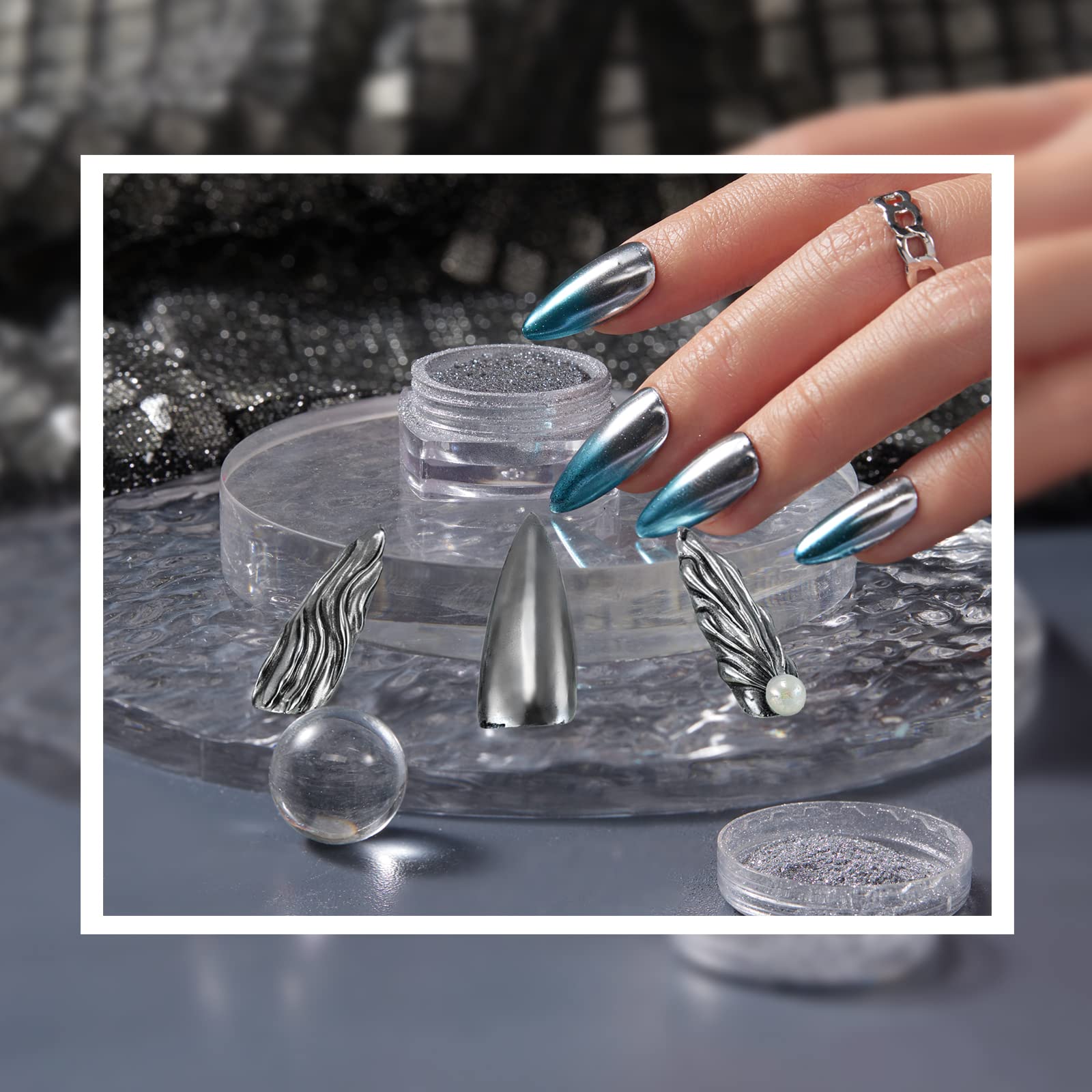 Foto 8 pulgar | Esmalte De Uñas En Gel Con Forma De Escarabajos, Plateado Y Cromado, 1 G - Venta Internacional.