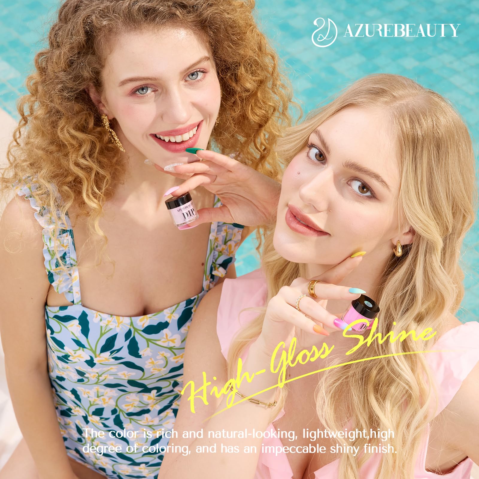 Foto 7 pulgar | Set De Uñas En Polvo Azurebeauty Bright Summer  6 Colores - Venta Internacional.