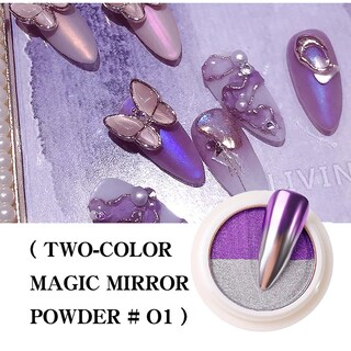 Foto 2 | Polvo De Uñas Huoguo Manicure Solid Magic Mirror Bicolor - Venta Internacional.