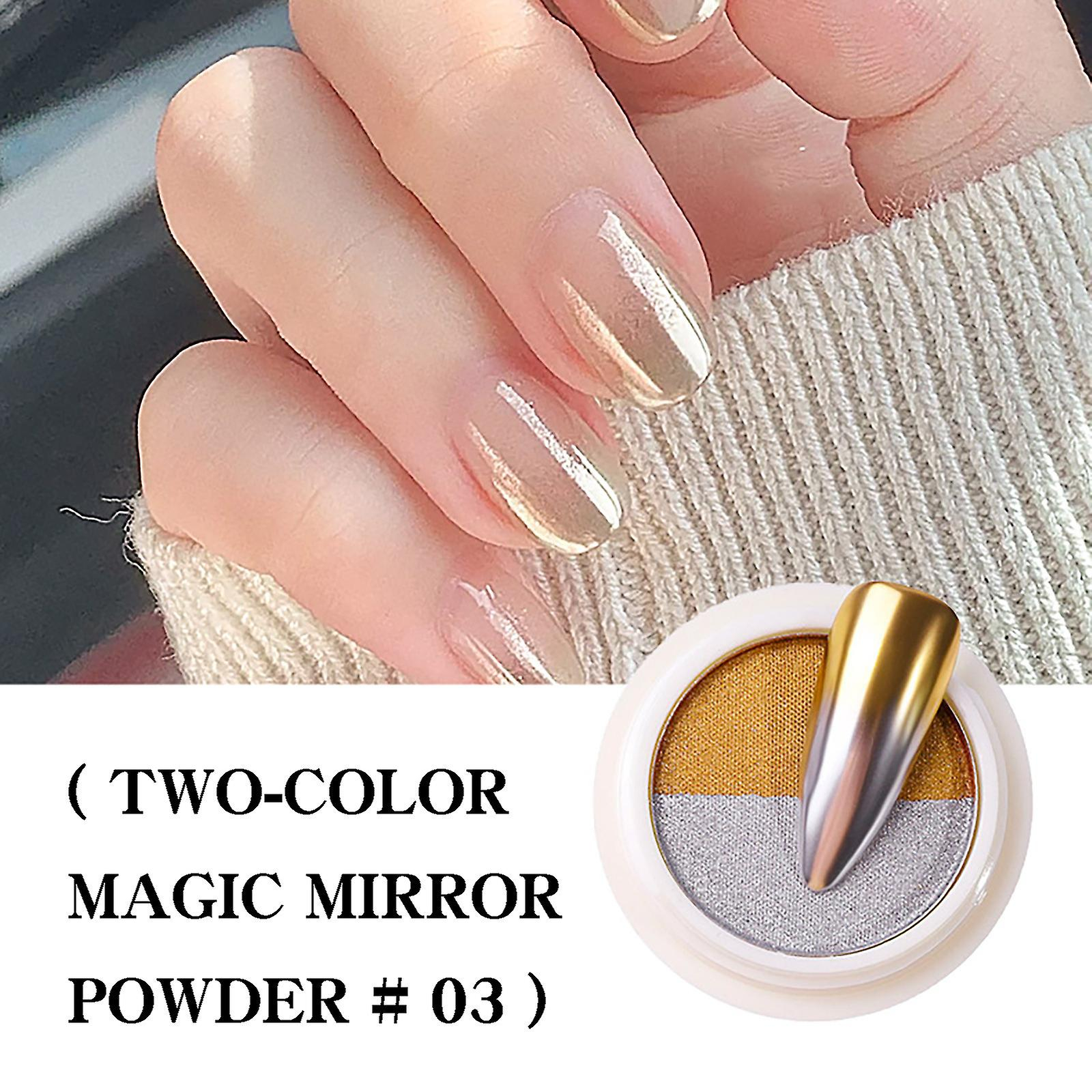 Foto 3 pulgar | Polvo De Uñas Huoguo Manicure Solid Magic Mirror Bicolor - Venta Internacional.