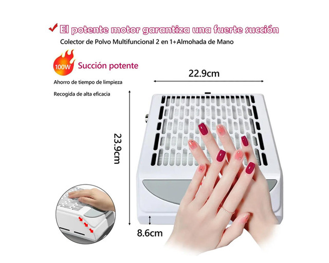 Foto 3 pulgar | Extractor Polvo Uñas Prof 120w Nailpure 120