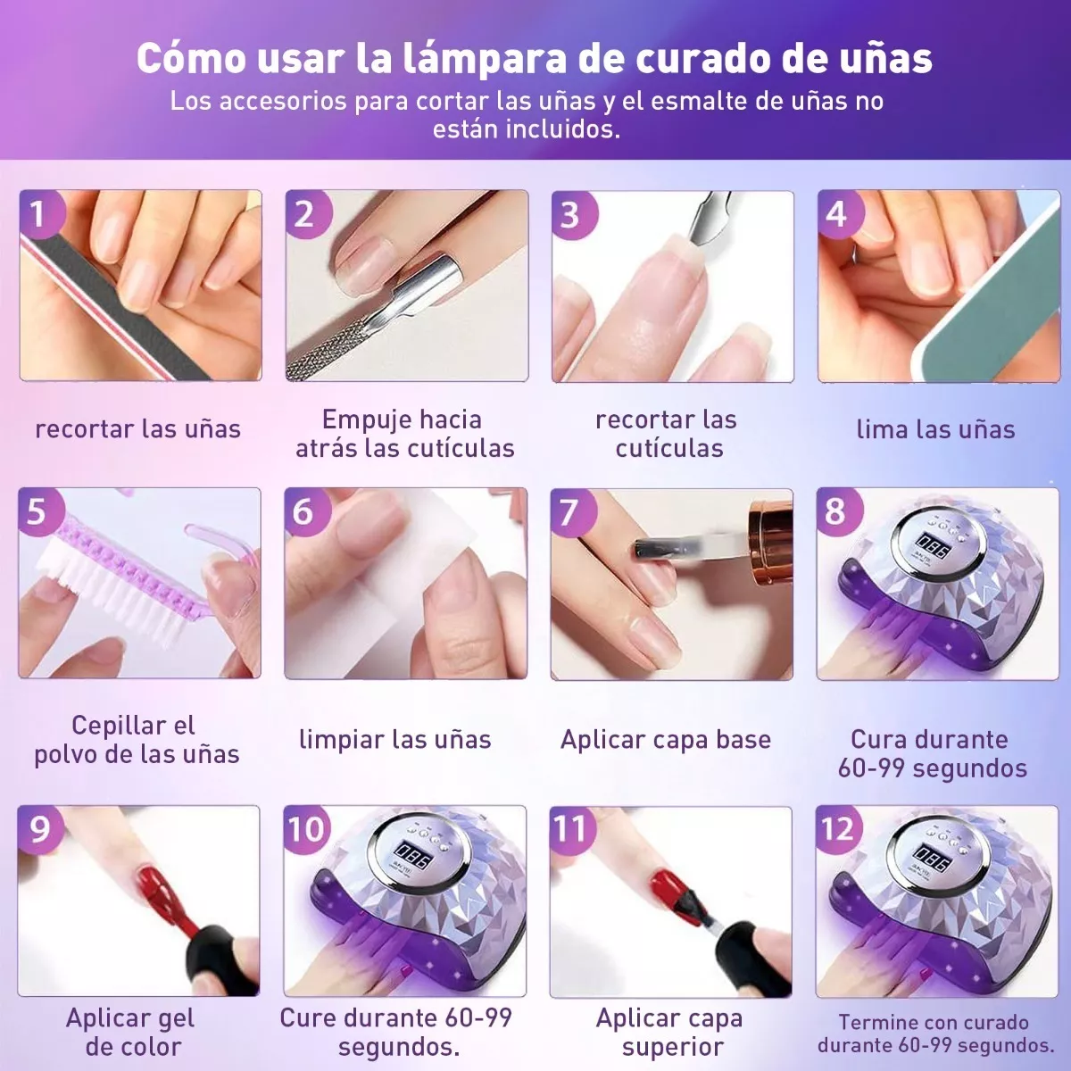 Foto 5 pulgar | Lámpara de Uñas Profesional Violeta 248w SUN