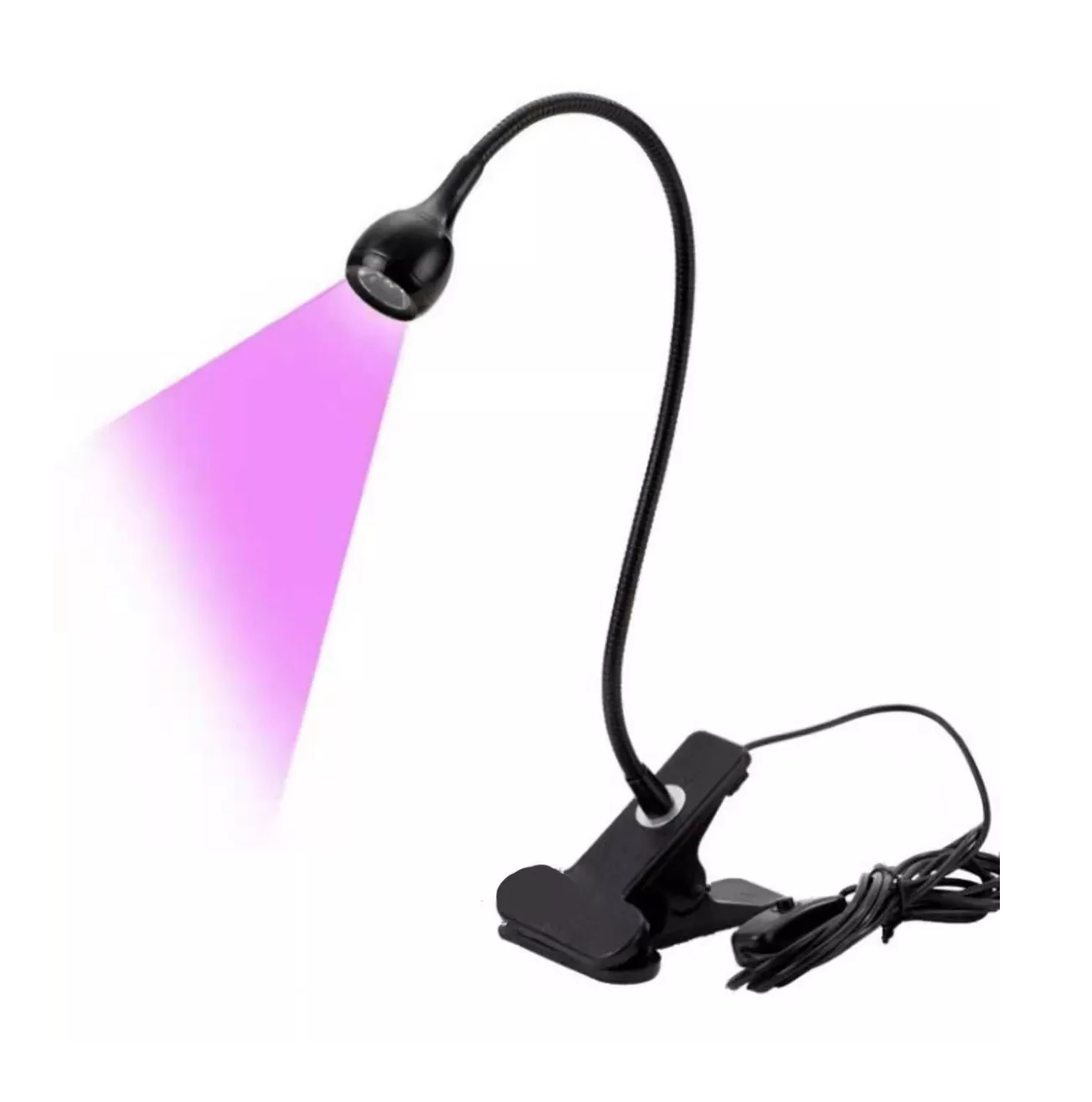 Foto 6 pulgar | Lámpara Uv con Cuello de Cisne Belug Entrada Usb con Clip color Negro