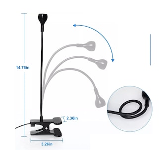 Foto 3 | Lámpara Uv Led Cuello De Cisne Para Uñas Usb Con Clip Gel Negro