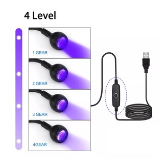 Foto 4 | Lámpara Uv Led Cuello De Cisne Para Uñas Usb Con Clip Gel Negro