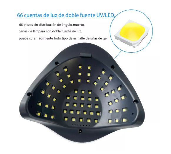 Foto 4 pulgar | Lámpara Para Uñas Acrílico Y Gel Color Blanca 280w. 66 Focos