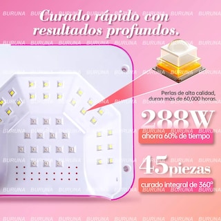 Foto 4 | Lámpara Profesional Uv Led Para Uñas 288w Con Indicador En Forma De Corazón Ab15
