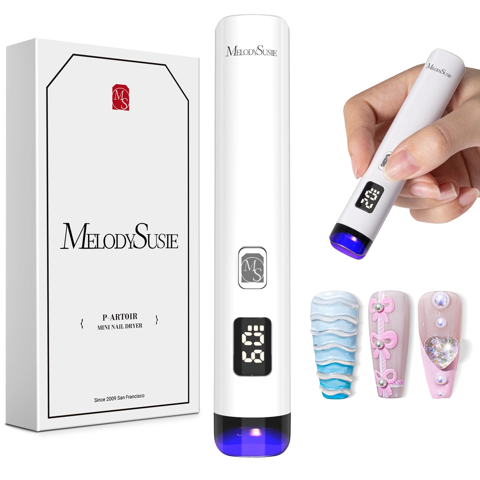 Foto 1 | Lámpara De Uñas Uv Melodysusie Art01r Portátil Recargable Blanca - Venta Internacional.