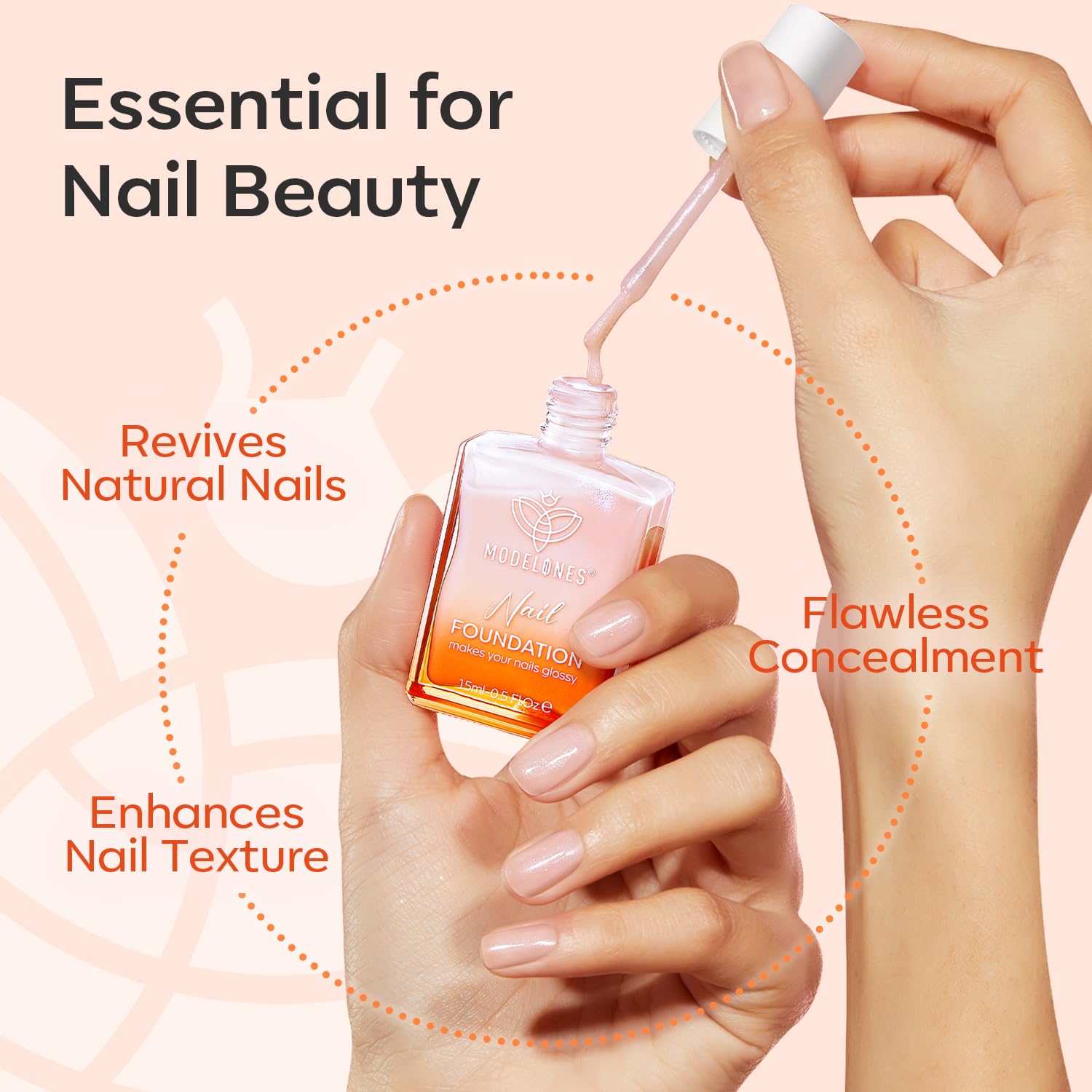 Foto 5 pulgar | Fortalecedor De Uñas Modelones Rosa Iridiscente 15 Ml Para Mujer - Venta Internacional.
