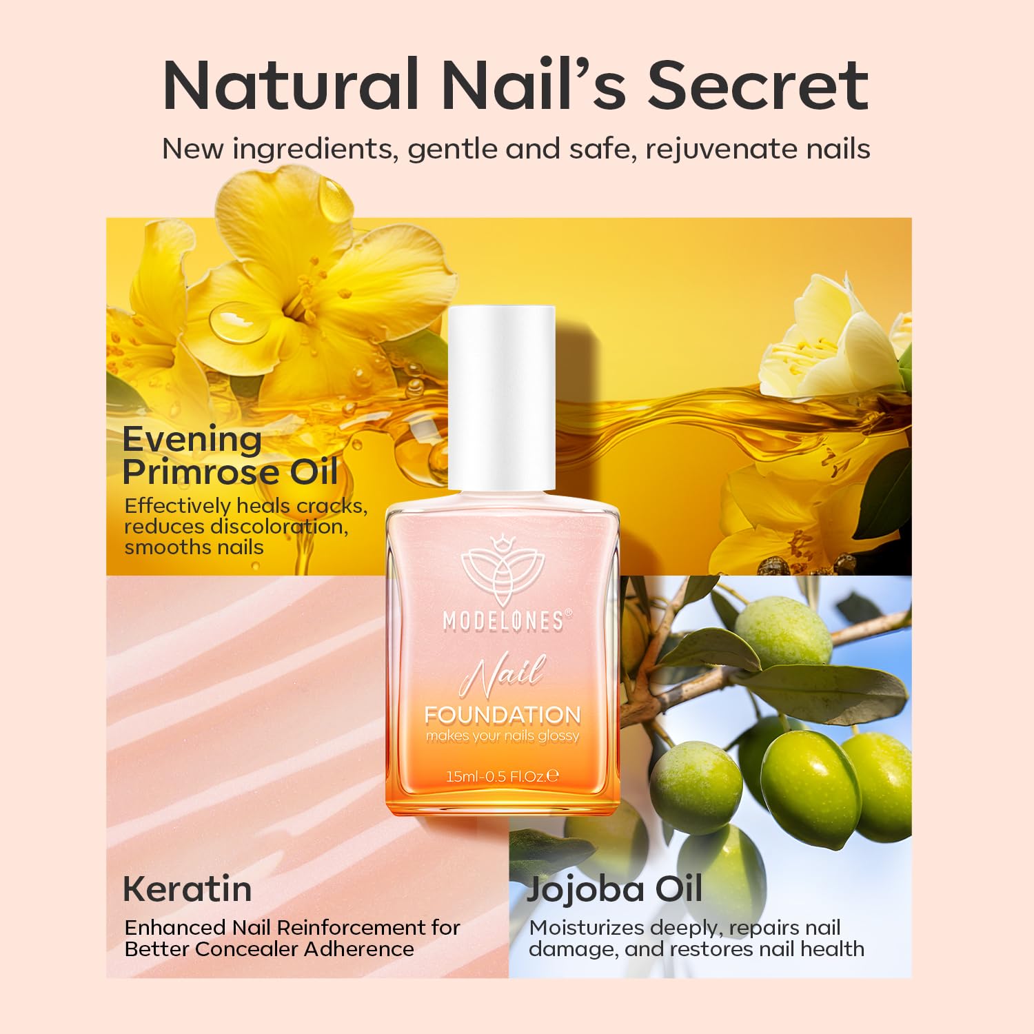Foto 5 | Fortalecedor De Uñas Modelones Rosa Iridiscente 15 Ml Para Mujer - Venta Internacional.