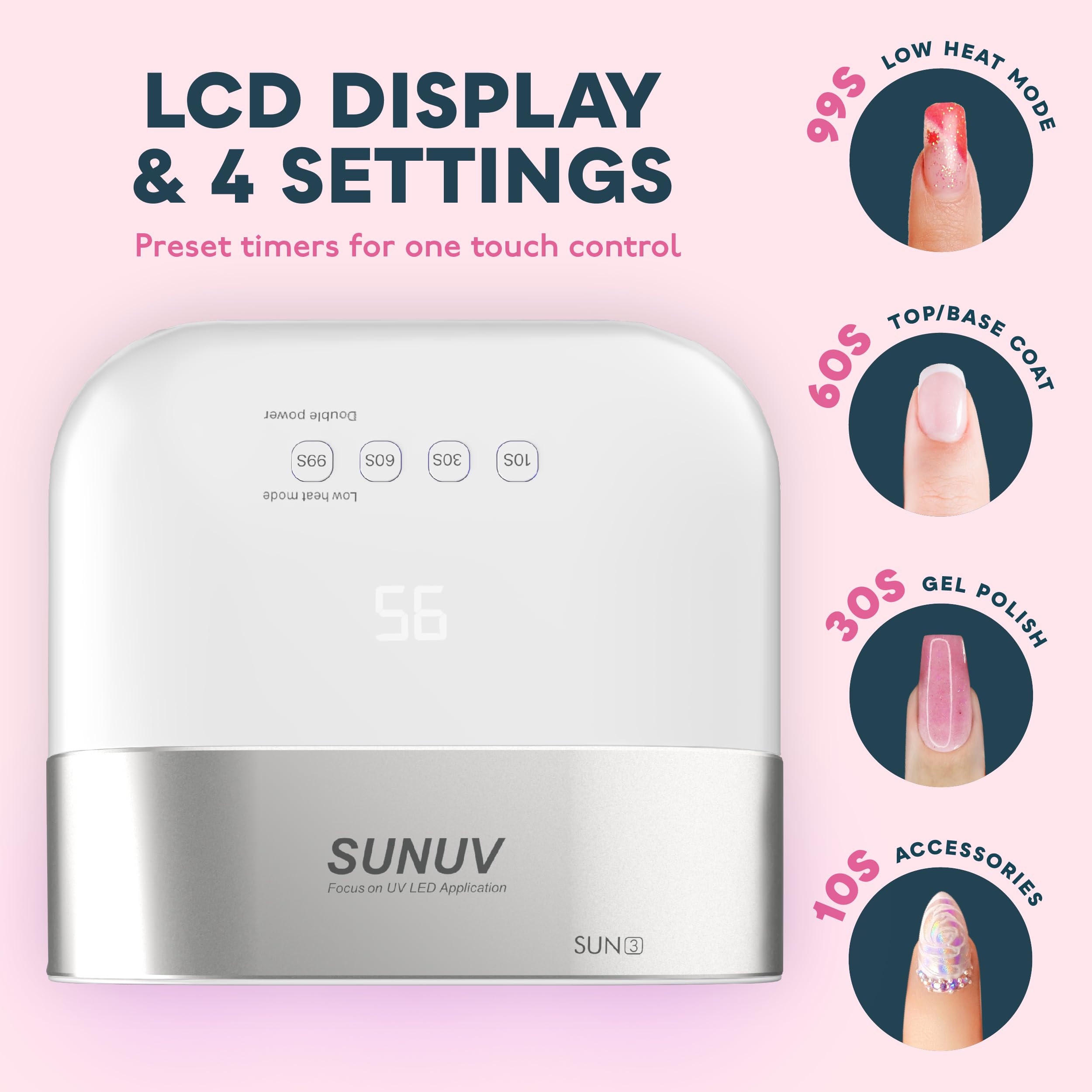 Foto 3 | Lámpara De Uñas Uv Sunuv Sun3 Professional De 48 W Led Con 4 Temporizadores - Venta Internacional.