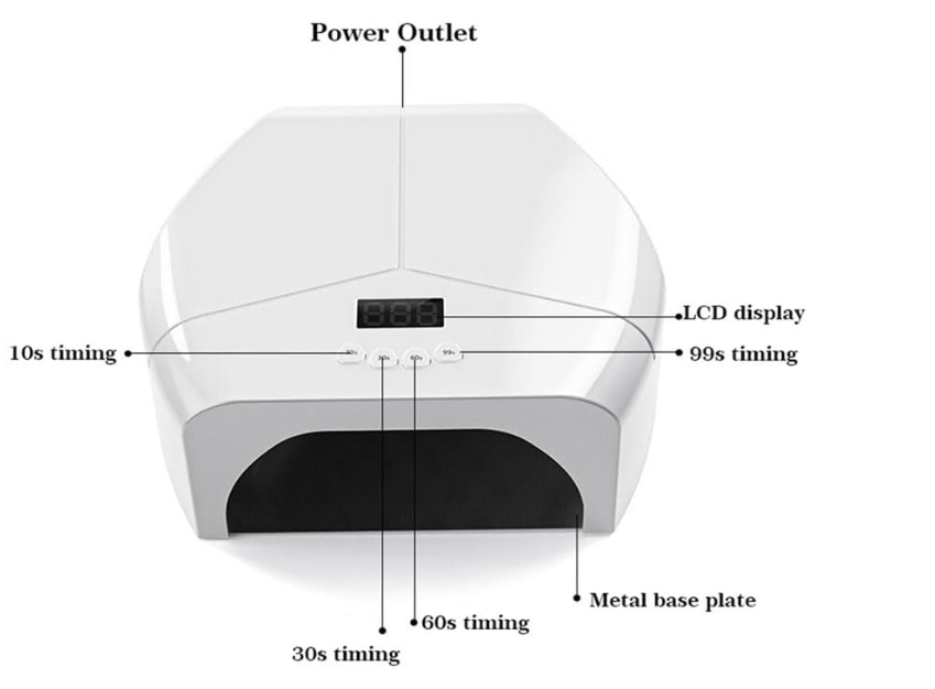 Foto 4 pulgar | Lámpara De Uñas Uv Led Blueque 288w Para Secador De Esmalte En Gel - Venta Internacional.