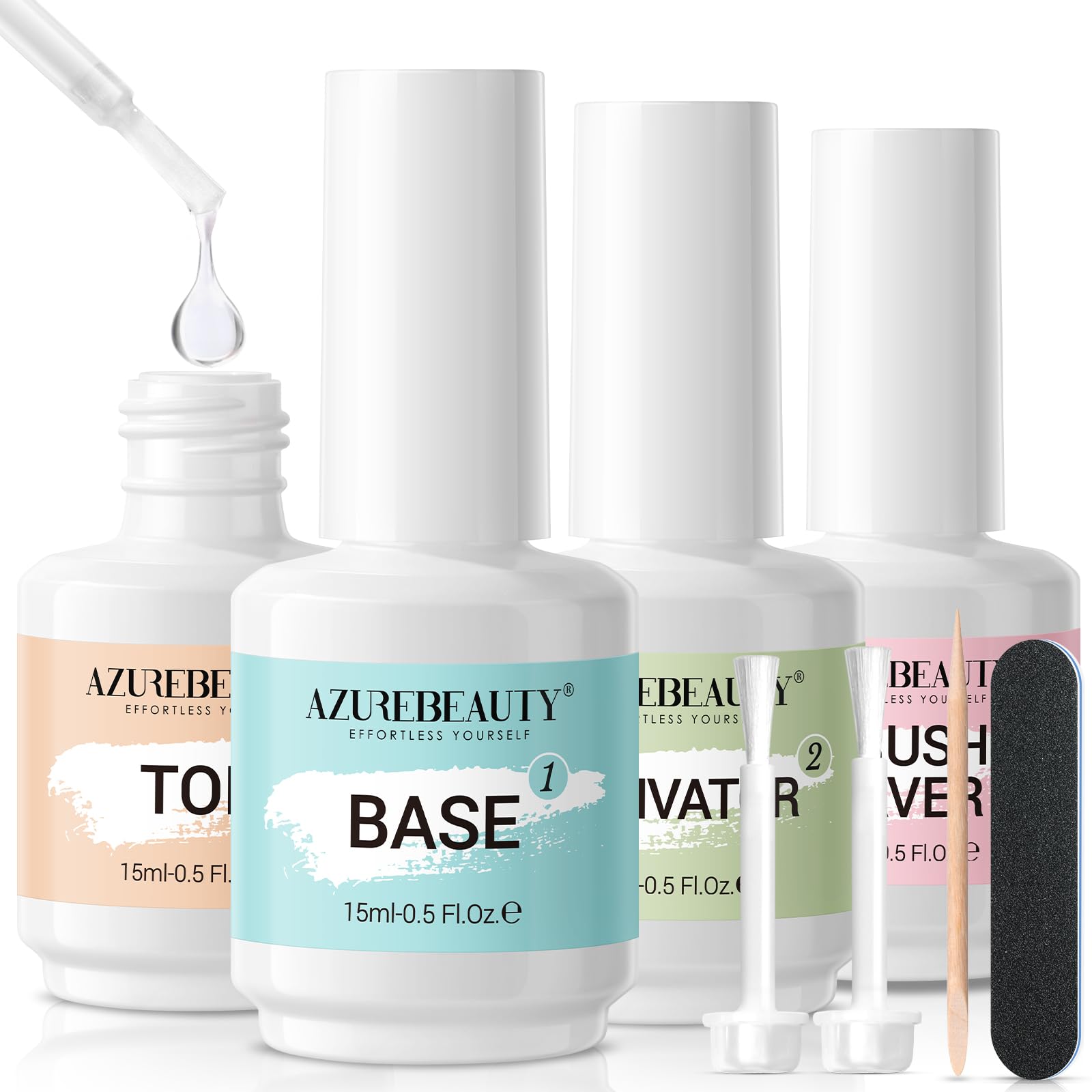 Foto 2 pulgar | Set Líquido Para Uñas En Polvo Azurebeauty, 15 Ml/0.5 Oz, 8 Unidades - Venta Internacional.