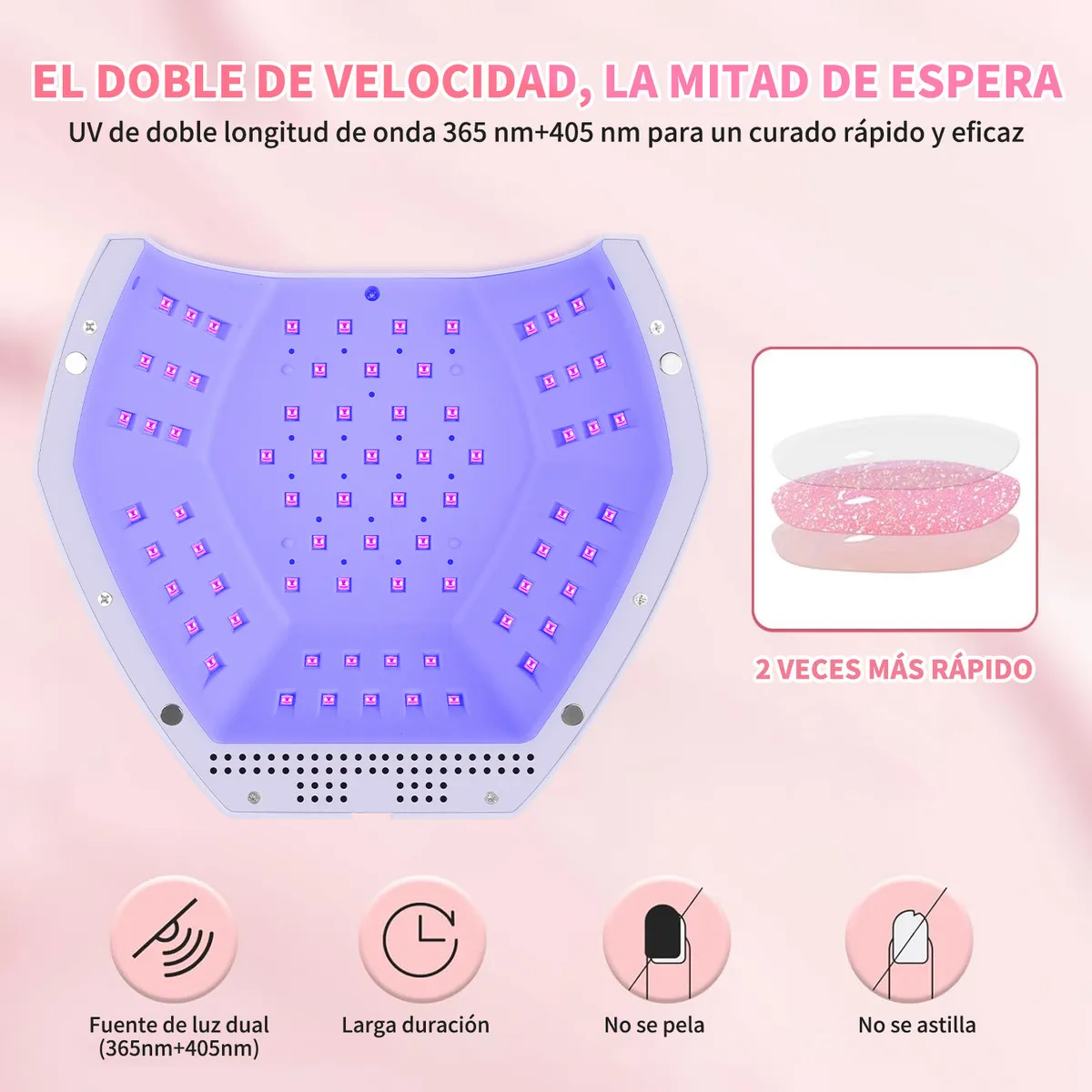 Foto 5 pulgar | Lámpara De Uñas Uv Led 298w Eo Safe Imports Esi-19924 Blanco