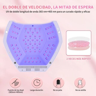 Foto 4 | Lámpara De Uñas Uv Led 298w Eo Safe Imports Esi-19924 Blanco