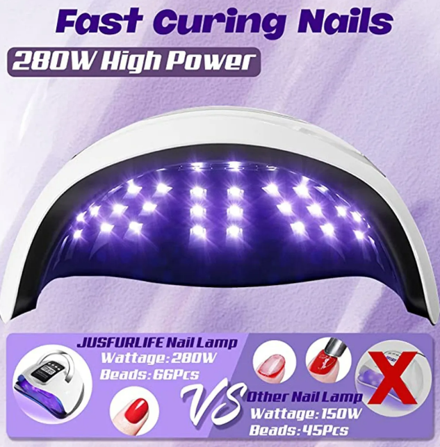 Foto 5 pulgar | Kit De Secado De Uñas Profesional Xtellar De 280w - Lámpara Uv Con 66 Led E Incluye Guantes Y Exfoliantes