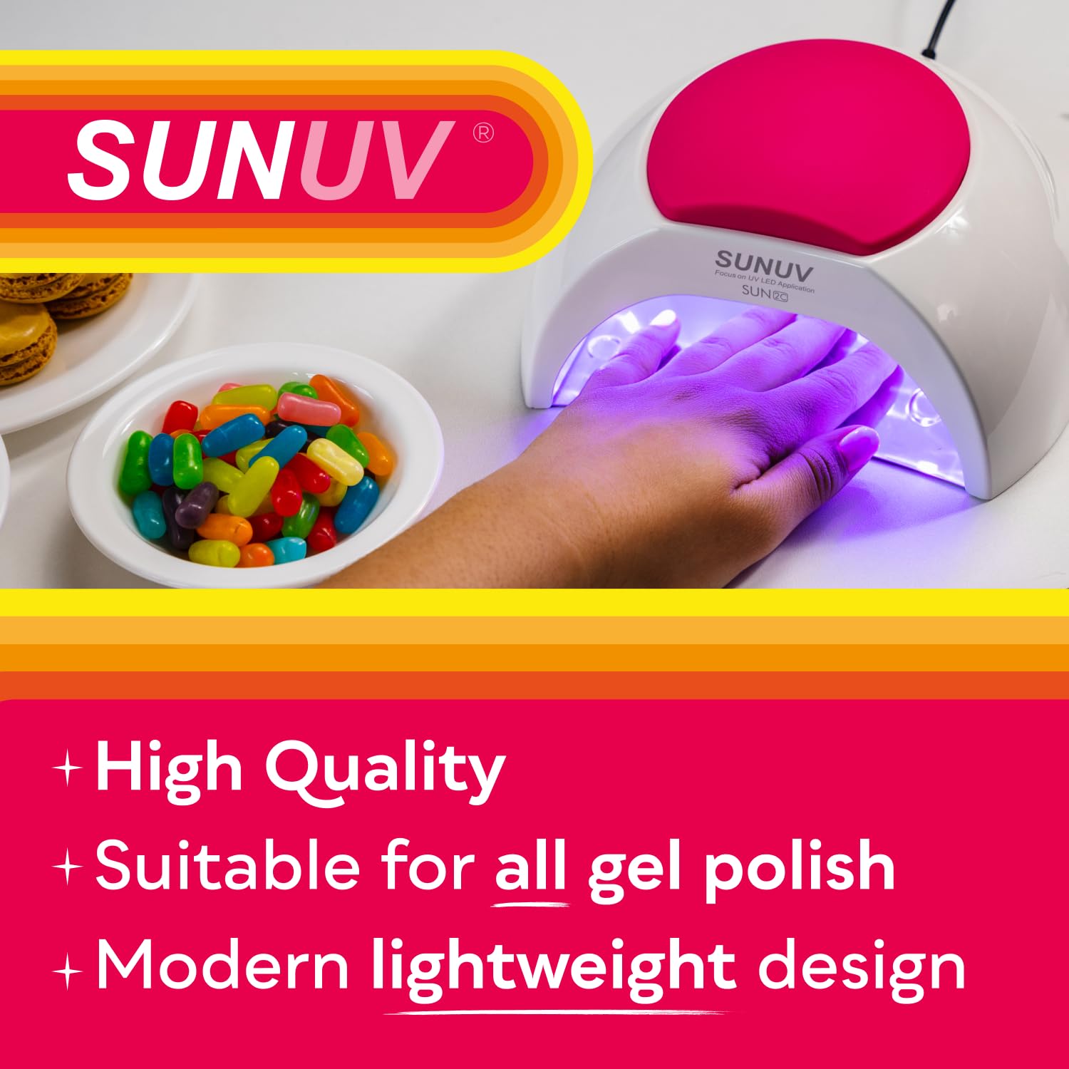 Foto 3 pulgar | Lámpara De Uñas Uv Sunuv Sun2c De 48 W Con 4 Ajustes De Temporizador  Color Rosa - Venta Internacional.