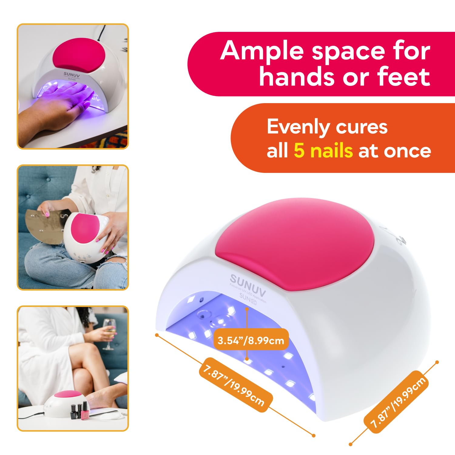 Foto 4 pulgar | Lámpara De Uñas Uv Sunuv Sun2c De 48 W Con 4 Ajustes De Temporizador  Color Rosa - Venta Internacional.