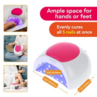 Foto 3 | Lámpara De Uñas Uv Sunuv Sun2c De 48 W Con 4 Ajustes De Temporizador Color Rosa - Venta Internacional.