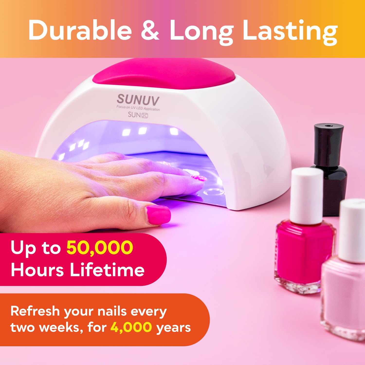 Foto 5 pulgar | Lámpara De Uñas Uv Sunuv Sun2c De 48 W Con 4 Ajustes De Temporizador  Color Rosa - Venta Internacional.