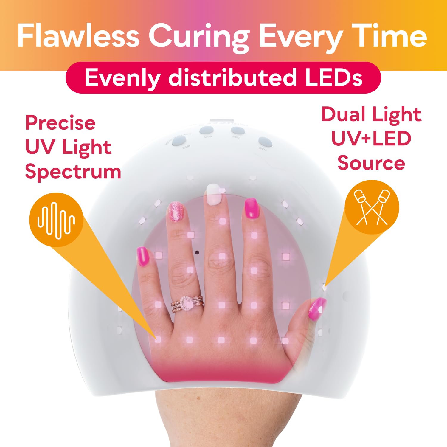 Foto 7 | Lámpara De Uñas Uv Sunuv Sun2c De 48 W Con 4 Ajustes De Temporizador  Color Rosa - Venta Internacional.
