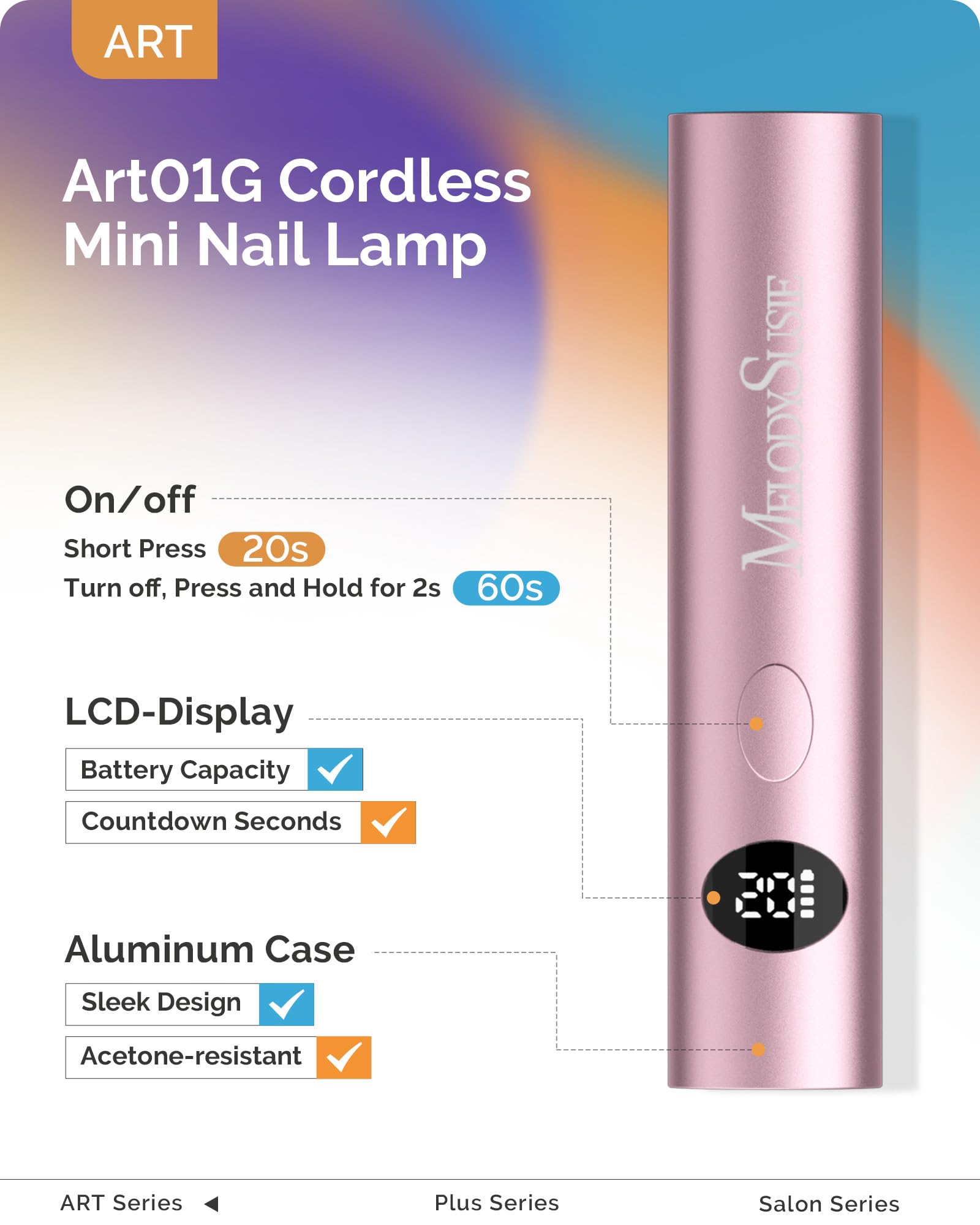 Foto 2 | Luz Uv Para Uñas De Gel Melodysusie Art01g Recargable - Venta Internacional.