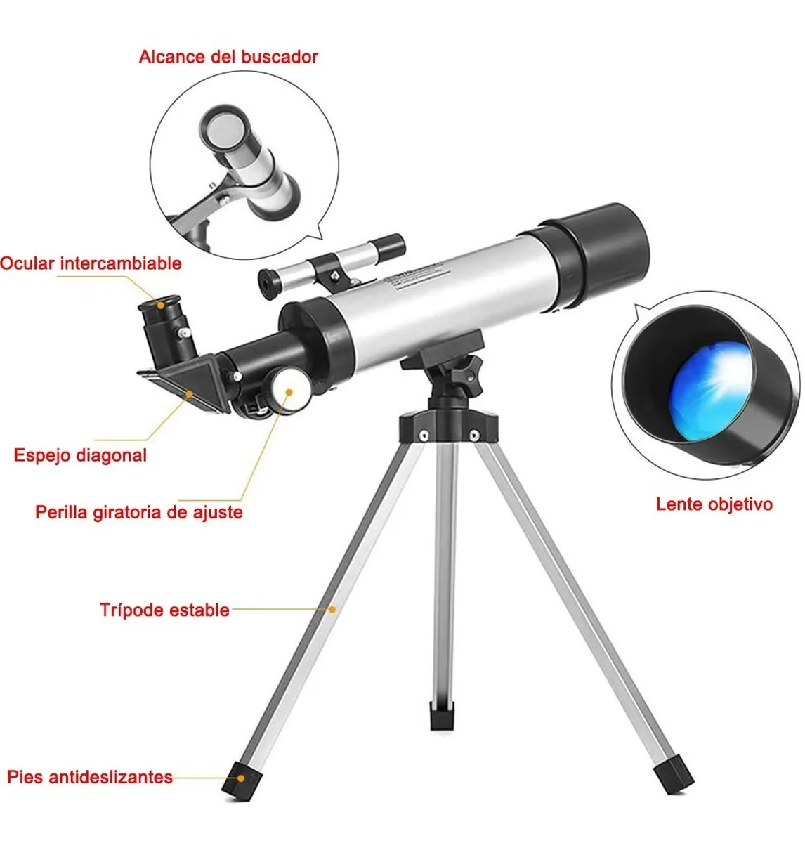 Foto 2 | Telescopio Monocular para Principiantes 90x Malubero color Plateado para Niños y Adultos