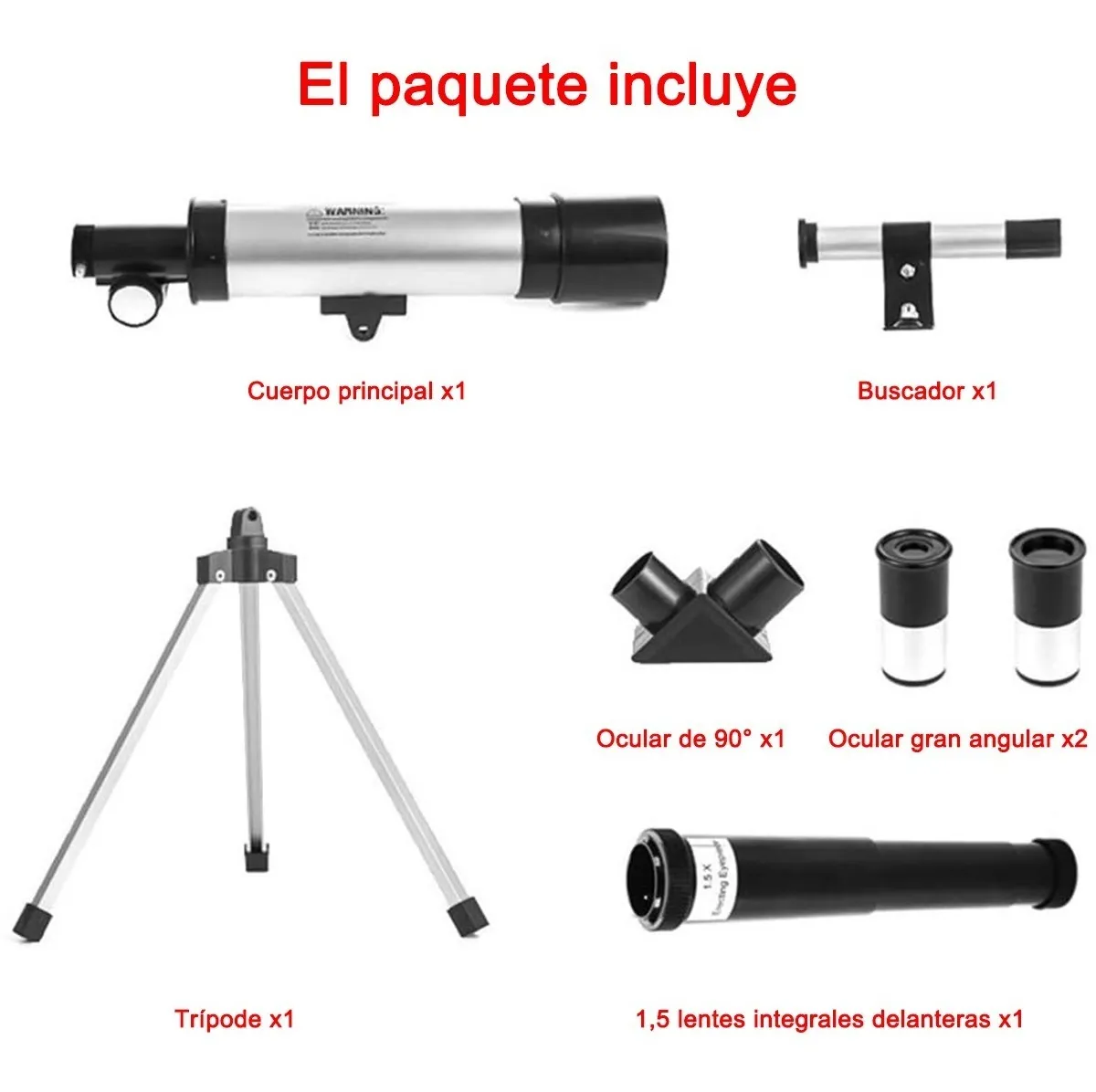 Foto 4 pulgar | Telescopio Monocular para Principiantes 90x Malubero color Plateado para Niños y Adultos