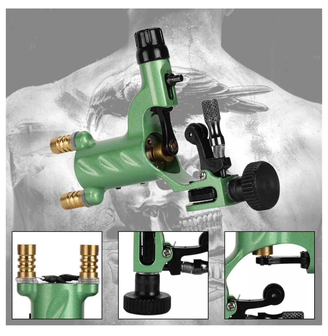 Foto 3 pulgar | Kit De Máquina Tatuadora Con Fuente De Alimentación Verde