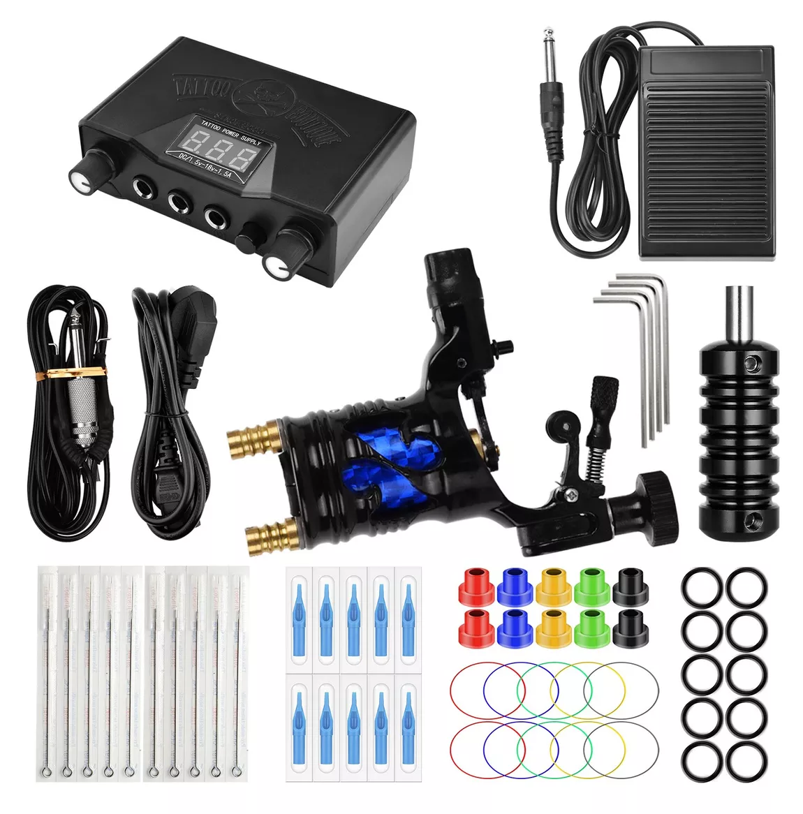 Foto 1 | Kit De Máquina De Tatuaje Profesional, Fuente De Alimentación Negro