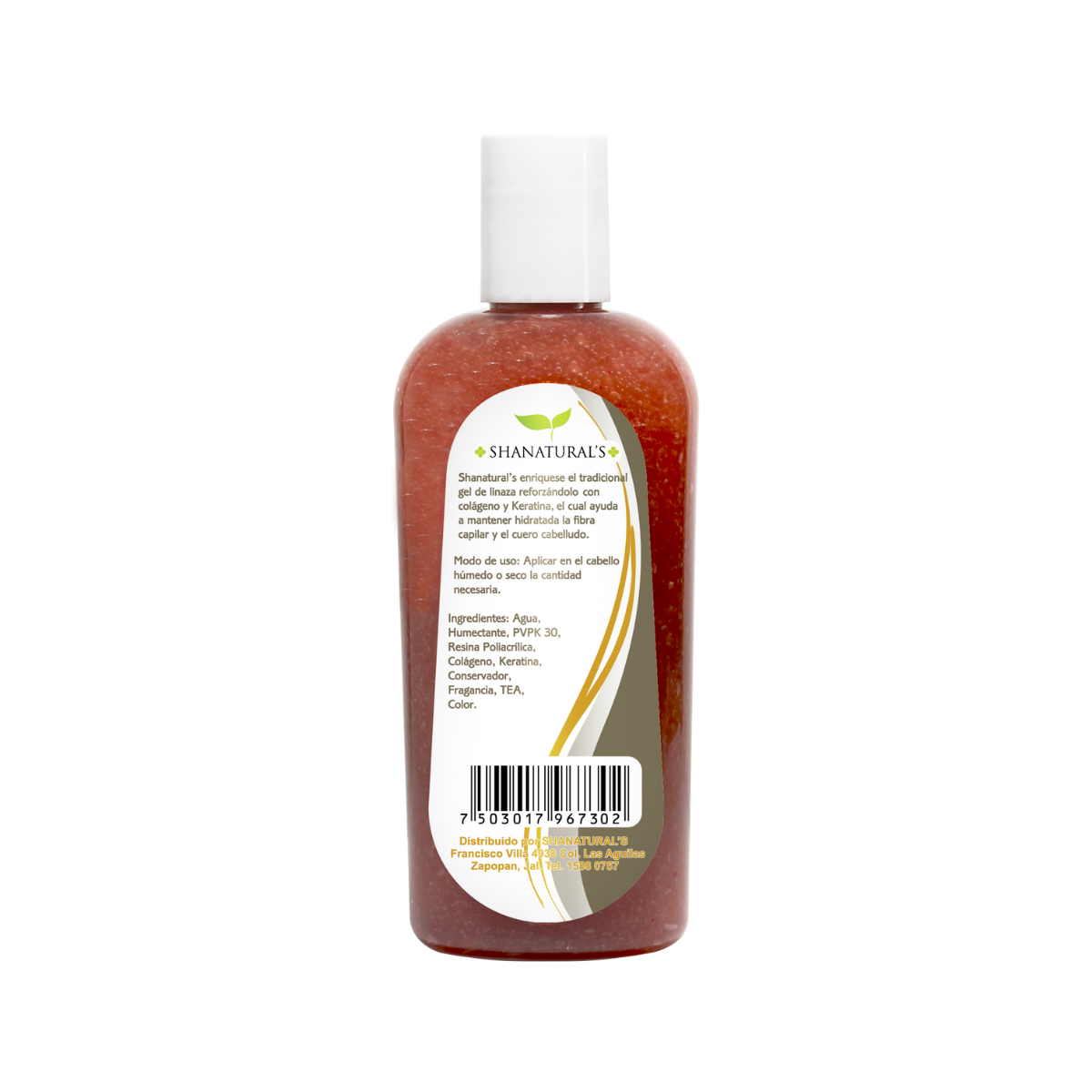 Foto 3 pulgar | Gel de Linaza Colágeno Keratina Shanaturals 250 Ml