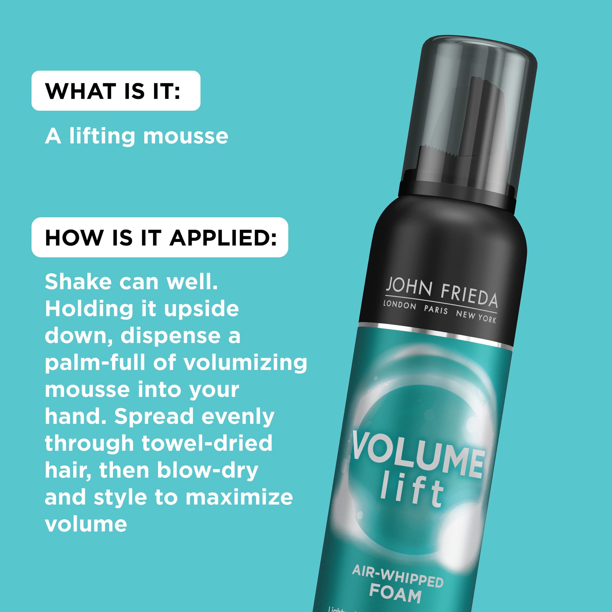 Foto 5 pulgar | Mousse Nutritiva John Frieda Volume Lift Air Whipped Foam - Venta Internacional