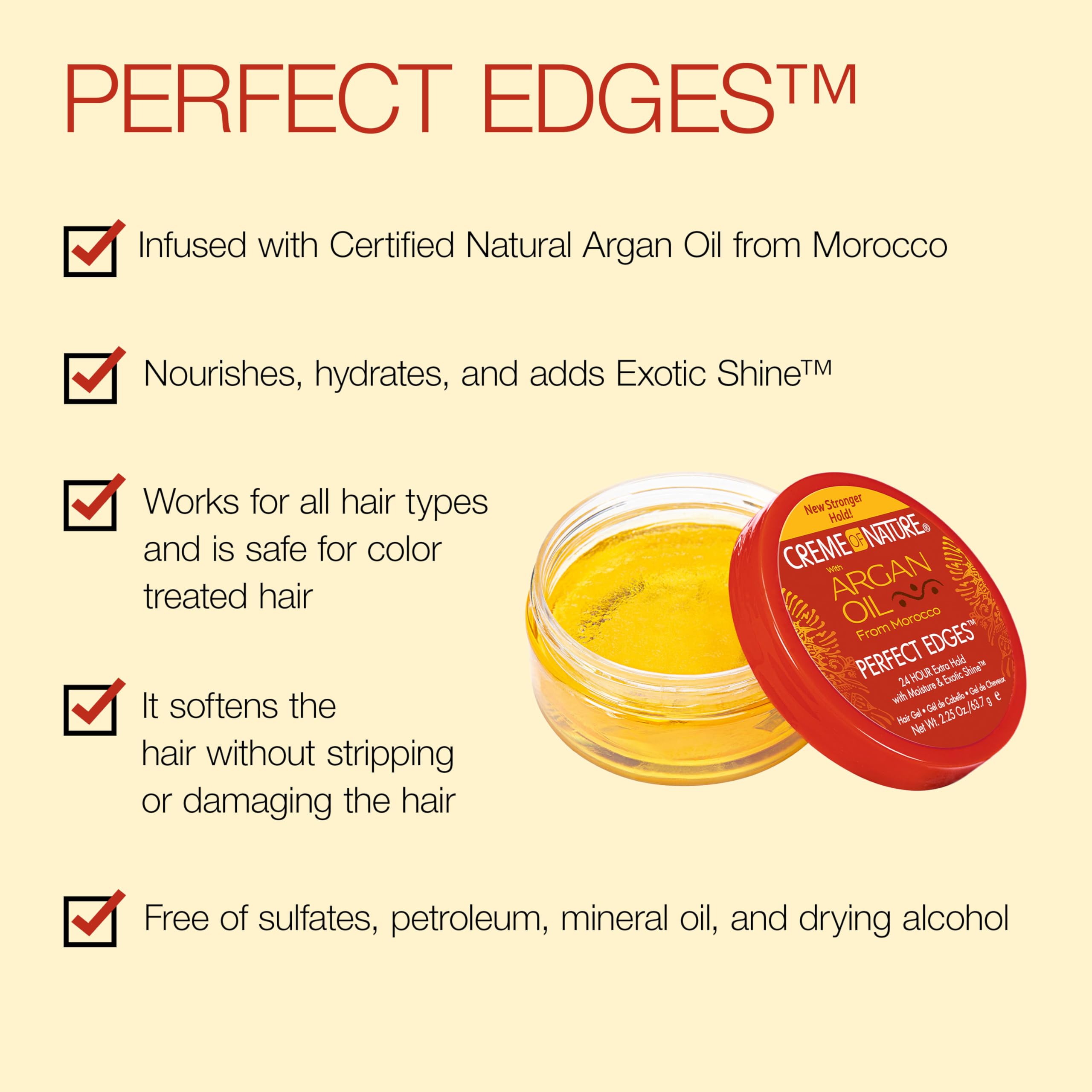 Foto 3 pulgar | Gel Para El Cabello Creme Of Nature Perfect Edges, Aceite De Argán, 65 Ml, X1 - Venta Internacional.