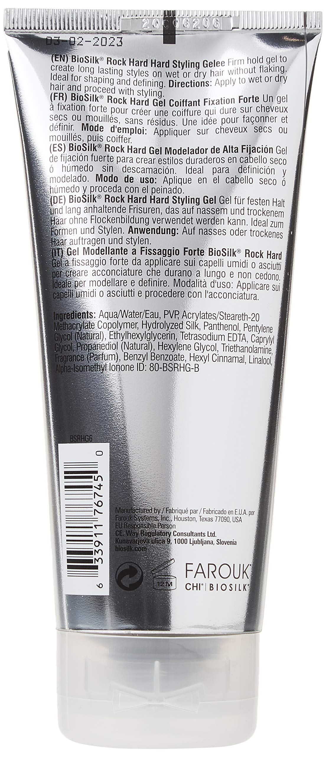 Foto 2 | Gel De Peinado Biosilk Rock Hard 180 Ml (paquete De 2) Para Todo Tipo De Cabello - Venta Internacional.