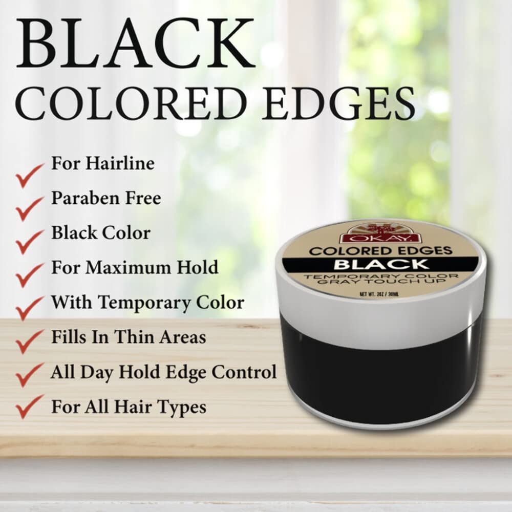 Foto 6 pulgar | Color De Pelo Touch Up Okay Colored Edges, Color Negro, 59 Ml - Venta Internacional.